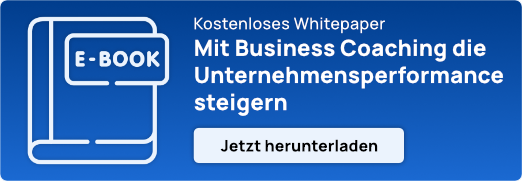 Banner, welcher auf ein Whitepaper Download hinweißt für das eBook "Mit Business Coaching die Unternehmensperformance steigern"